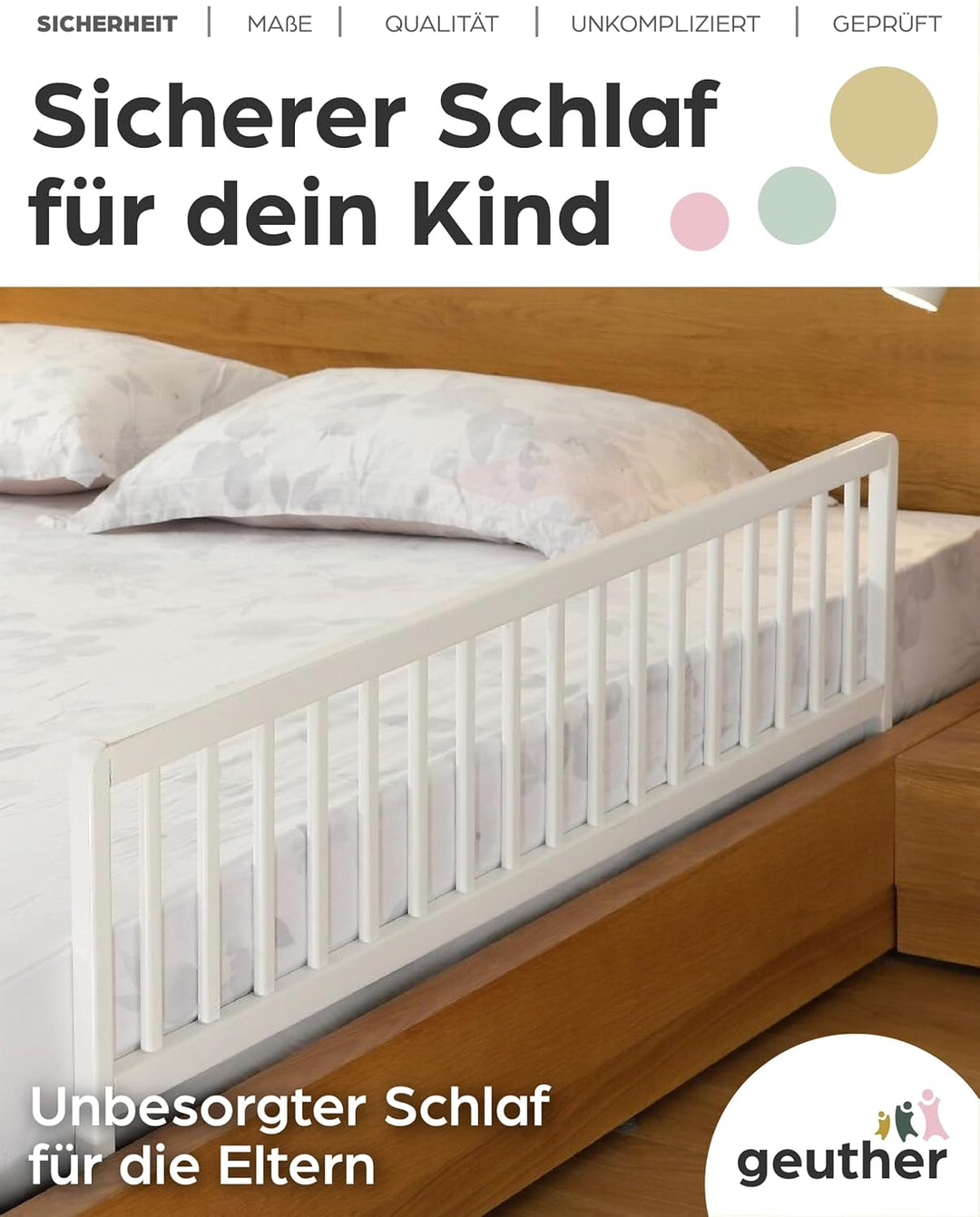Bettschutzgitter in 90 und 140 cm Farbe Weiss, Grösse 140 cm Weiss 140