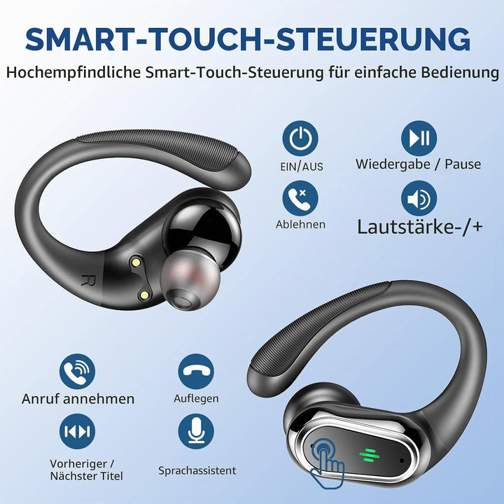 Bluetooth Kopfhörer, 2026 Kopfhörer Kabellos Bluetooth 5.4 Sport tiefer Bass, 50 std Spielzeit In Ea