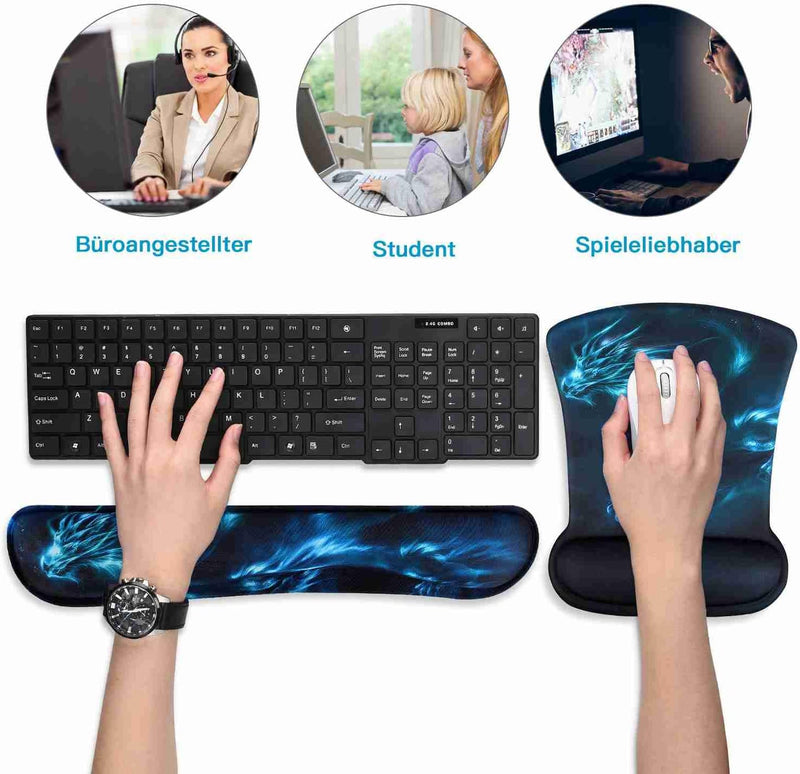 AOKSUNOVA Ergonomische Mauspad mit Handballenauflage Handgelenkauflage für Maus und Tastatur Mauspad