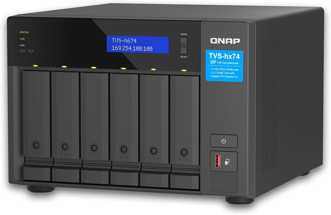 QNAP TVS-h674-i5-32G | Intel Core i5 Prozessor, 32 GB RAM, PCIe Gen 4 Desktop NAS