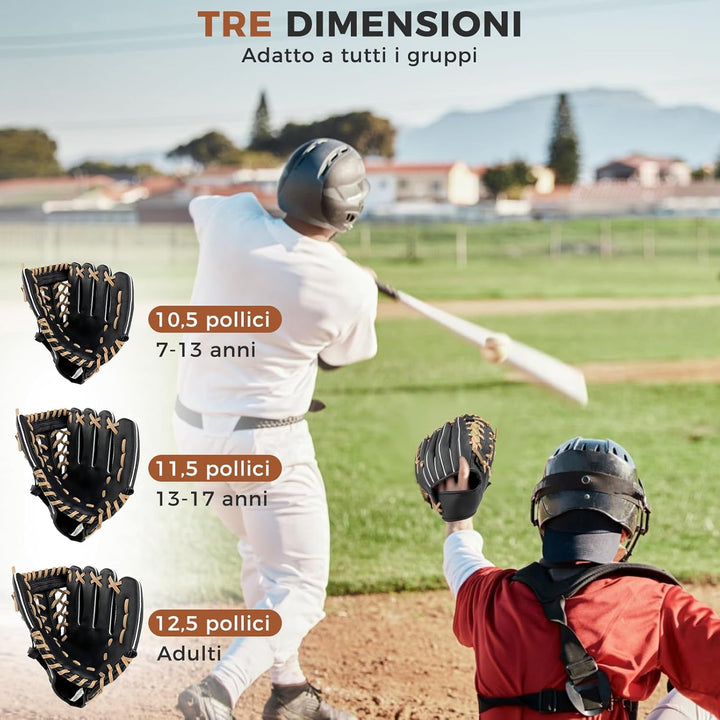 Baseball Handschuhe, Softball Handschuhe mit 1 Ball, Baseball Training Wettbewerb Handschuh Verdicke