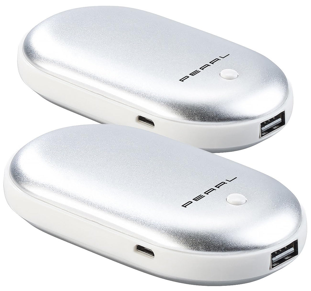 PEARL Taschenwärmer aufladbar: 2er-Set 2in1-Powerbanks mit Handwärmer, 4.000 mAh, 3 Temperaturstufen