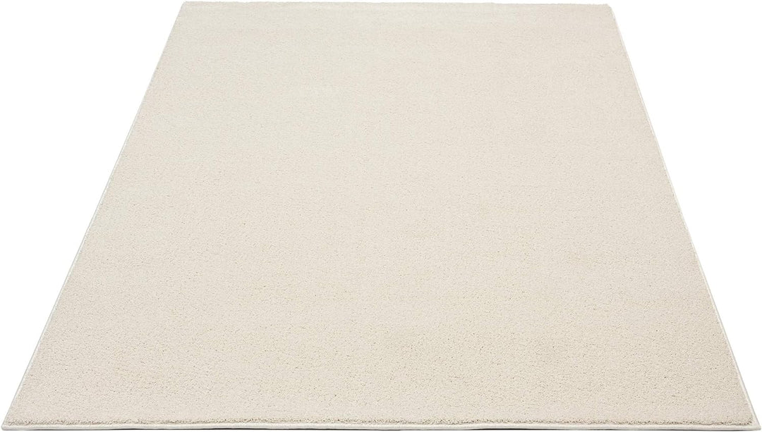Mia´s Teppiche Emma Wohnzimmer Teppich, Kurzflor, 60x110 cm, Creme Rechteckig Creme 60x110 cm, Recht