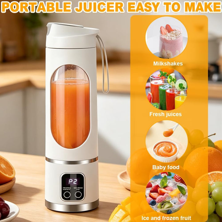 Tragbarer Mixer Smoothie Maker to Go, 450ML Portable Blender USB Wiederaufladbar Standmixer Klein mi