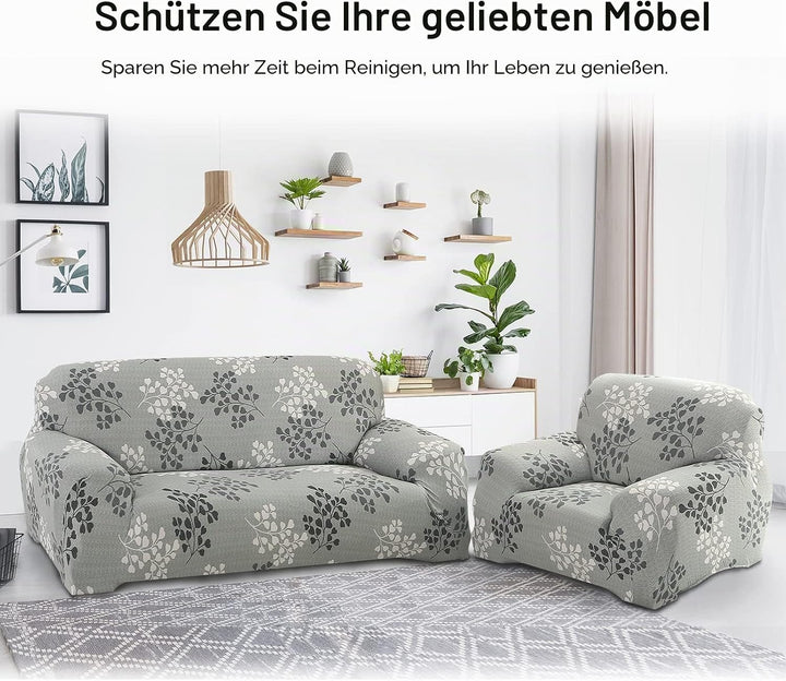Jaotto Sofabezug 1 Sitzer Elastischer Stretch Spandex Sofa Überwürfe Sofahusse Antirutsch Waschbar S
