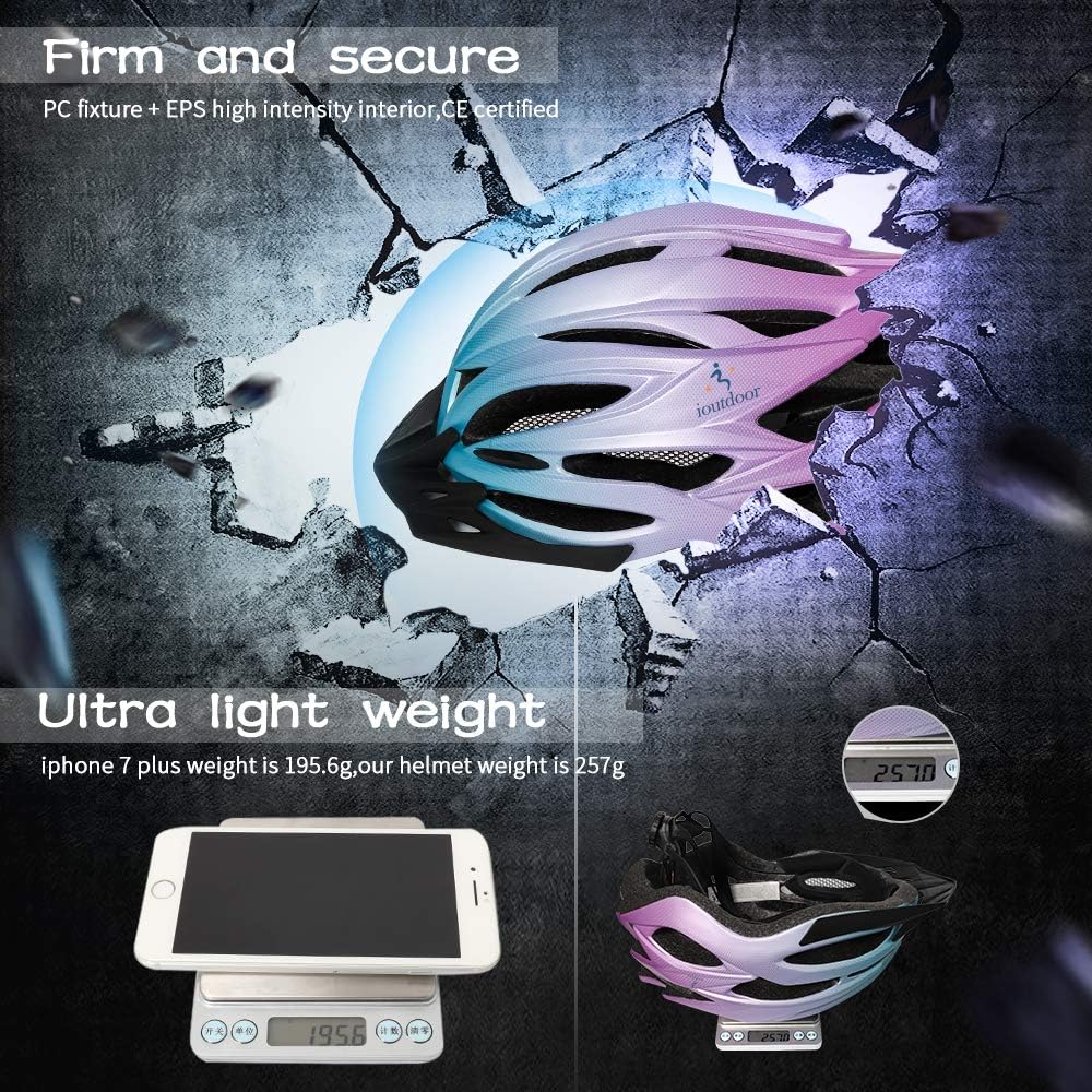 ioutdoor Premium Fahrradhelm, CE CPSC Zertifikat, Radhelm mit Abnehmbarer Sonnenblende und Insektenn