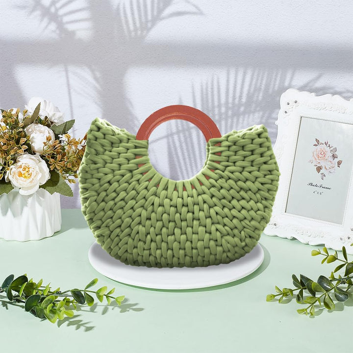 FREEBLOSS Häkeltaschen Set Für Anfänger Häkel Einkaufstasche Mit Holzgriff Häkeltaschen Starter Set