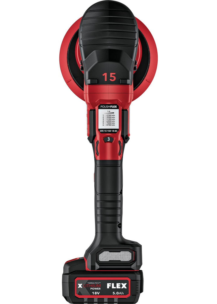 Flex Akku-Exzenterpolierer mit Freilauf 18 V XCE 8 150 18-EC Set (mit Gasgebeschalter, einfache Dreh