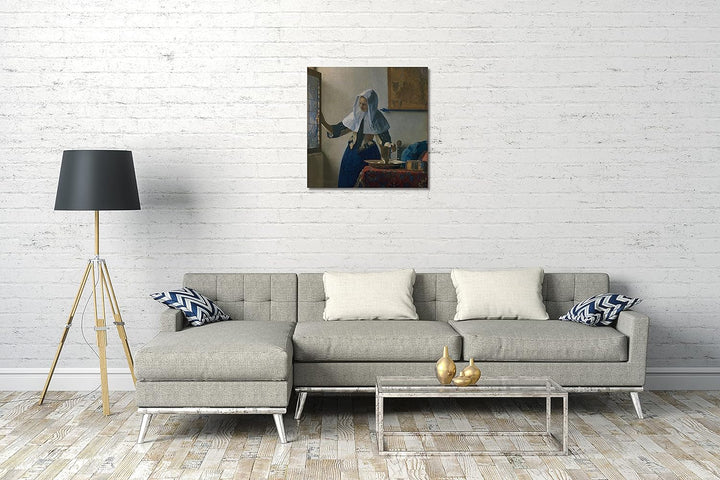 Printed Paintings Leinwand (70x70cm): Johannes Vermeer - Junge Frau mit einem Wasserkrug 70x70 cm, 7