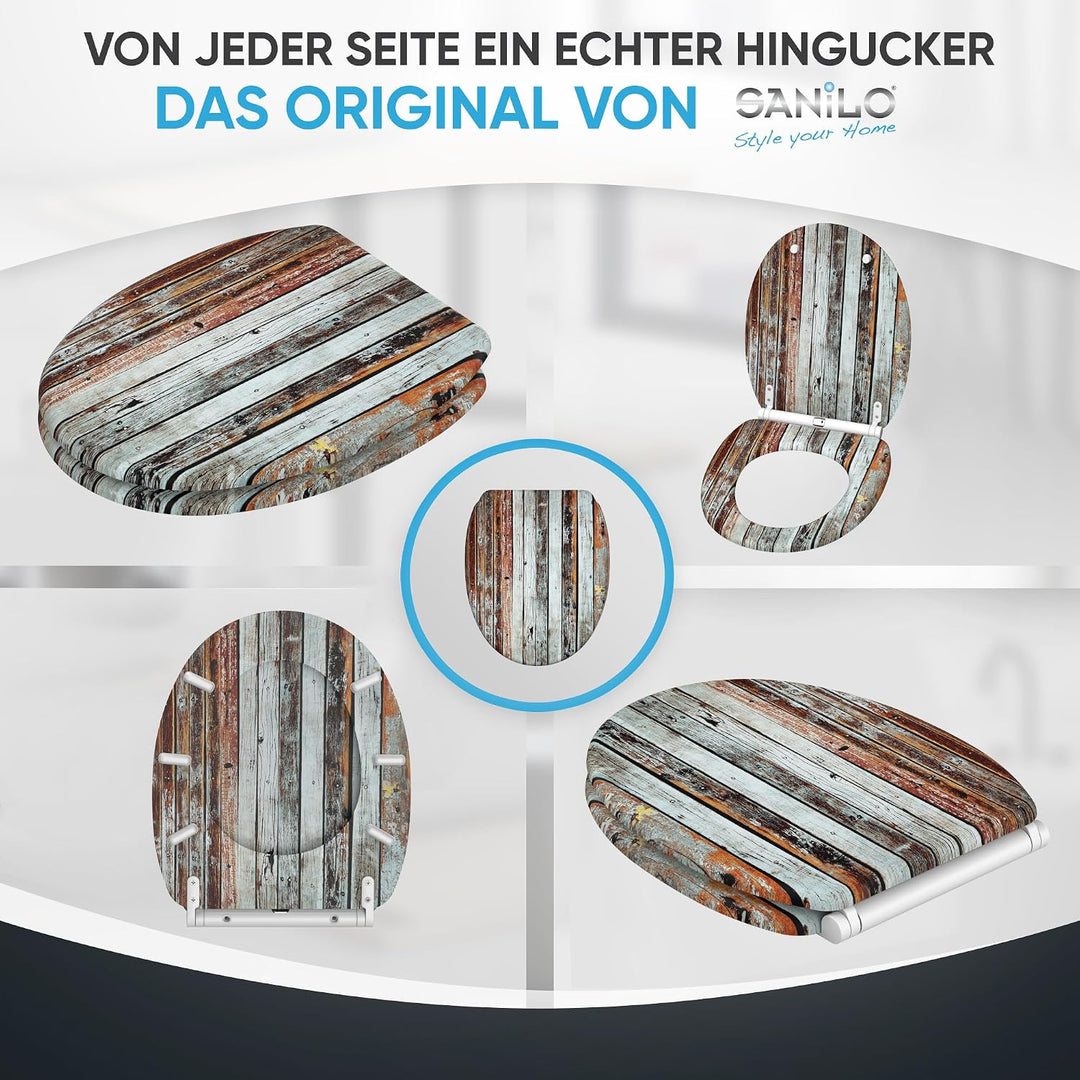 Sanilo WC Sitz mit Absenkautomatik, viele schöne Holz Toilettendeckel zur Auswahl, hochwertige und s
