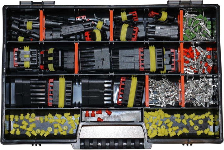 AMP Superseal Starter Set 1-polig bis 6-polig Sortiment Box Kasten mit Kabel Steckverbinder Elektrik