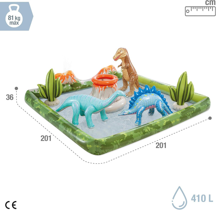 Intex 56132NP - Aufblasbares Play Center Jurassic, Vinyl, Mehrfarbig, 201x201x36 cm