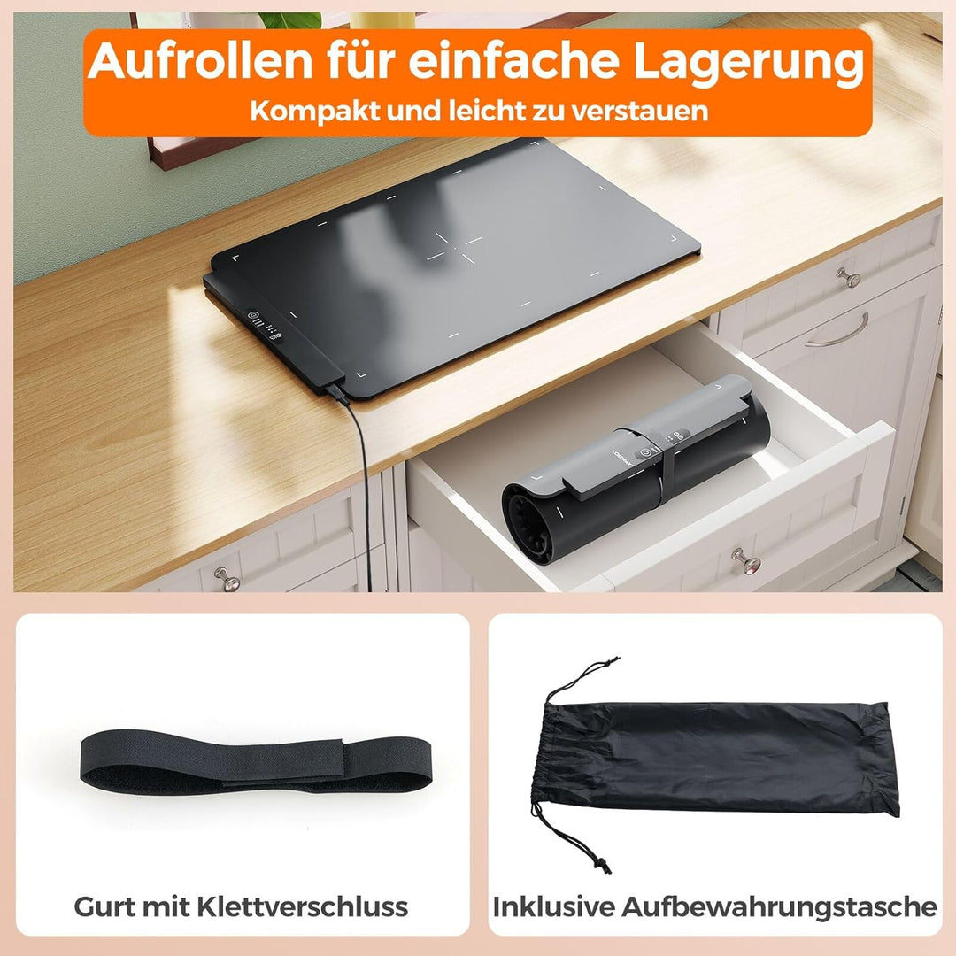 GOPLUS Warmhalteplatte Elektrisch, Silikon Warmhaltematte, rollbarer Speisenheizplatte mit Einstellb