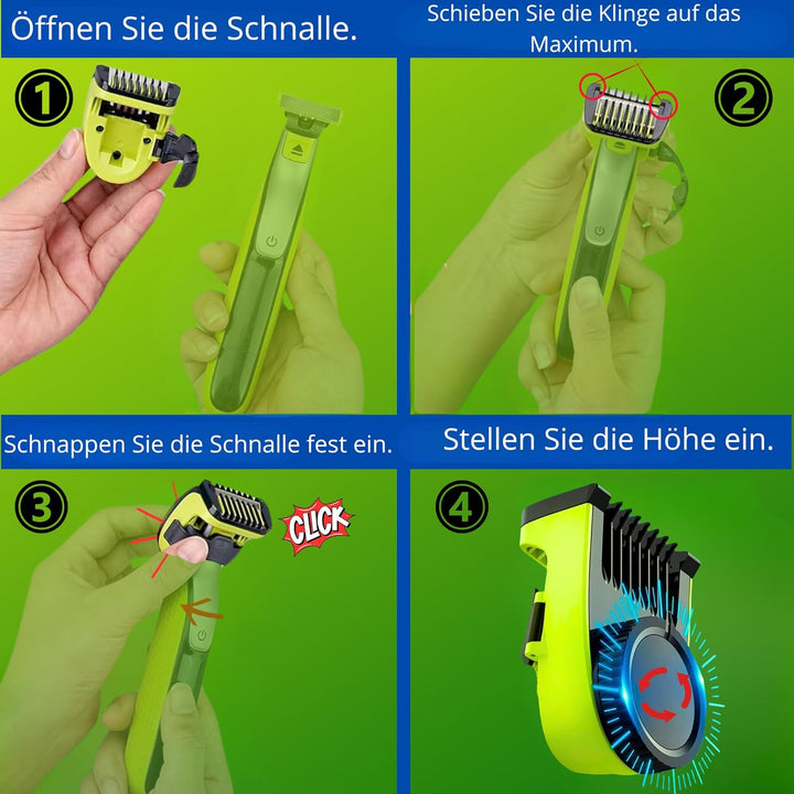 Giulia Beauty one blade aufsätze Face&Body kompatibel mit One Blade QP2520, QP2530, QP2620, QP2630,