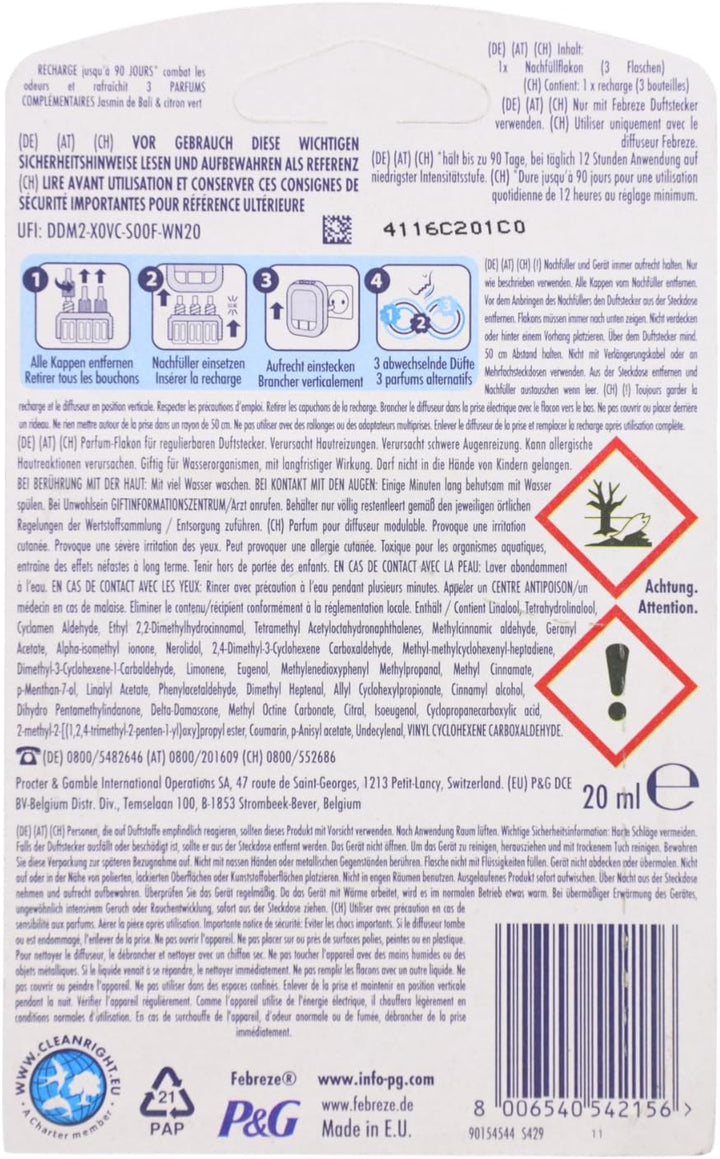 Febreze 3Volution Duftstecker Nachfüller Nachfüllflakon Bali Jasmin & Limette 20ml Jasmin 20 ml (1er