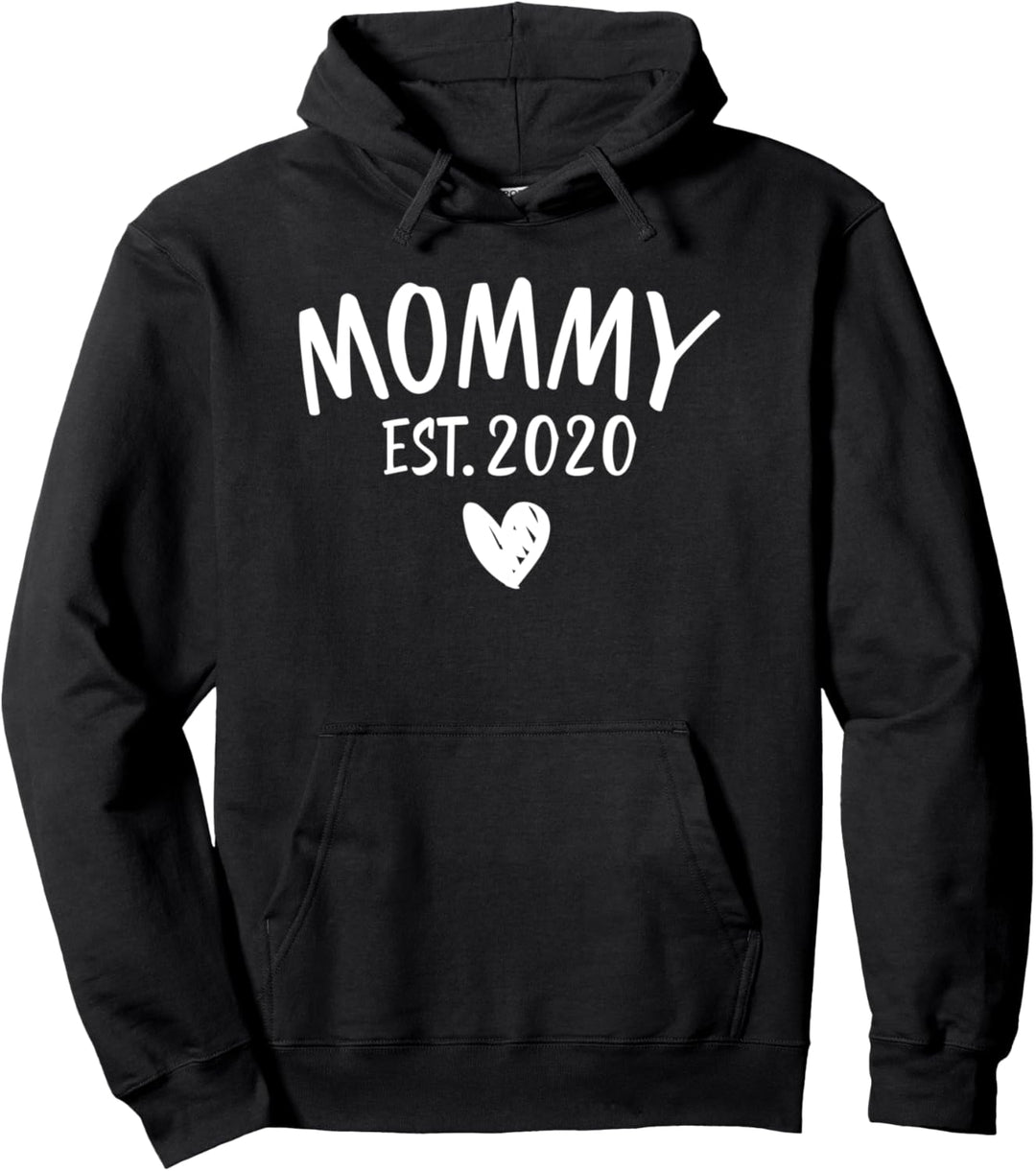 Cute Mom Pregnancy Announcement - Mommy Est 2020 Pullover Hoodie