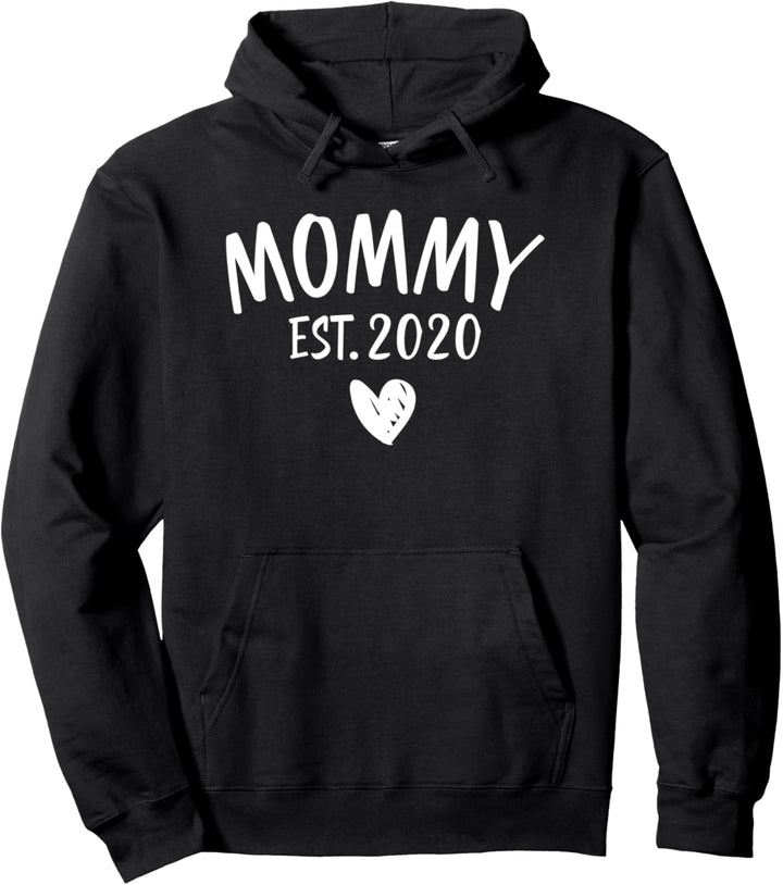 Cute Mom Pregnancy Announcement - Mommy Est 2020 Pullover Hoodie