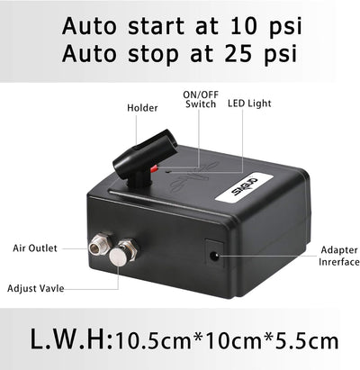 Sagud Mini Airbrush Kit mit tragbarem Airbrush Kompressor Schwerkraft gespeist mit doppeltwirkender