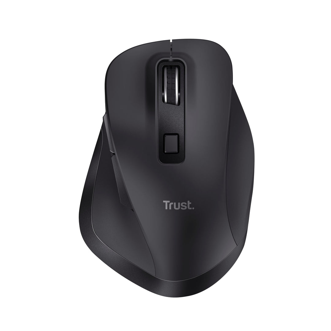 Trust Fyda Aufladbare Kabellose Maus Bluetooth + 2.4GHz, Ergonomische Daumenauflage, 50% Recyclingku
