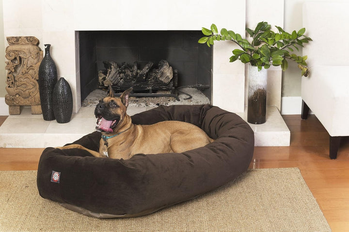 Majestic Pet Hundebett in Bagel-Form, 132,08 cm, Schokoladenbraun, Wildleder, Products Schokoladenbr
