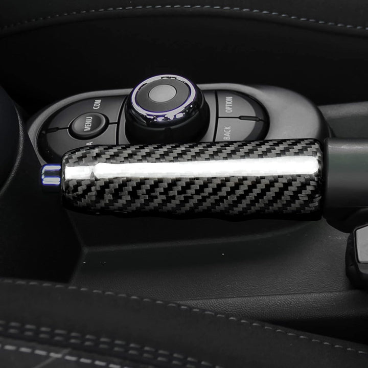 KUNGKIC Kohlefaser Auto Handbremse Griffe Abdeckung Innenverkleidung Handbremsgriffe Zubehör Dekorat