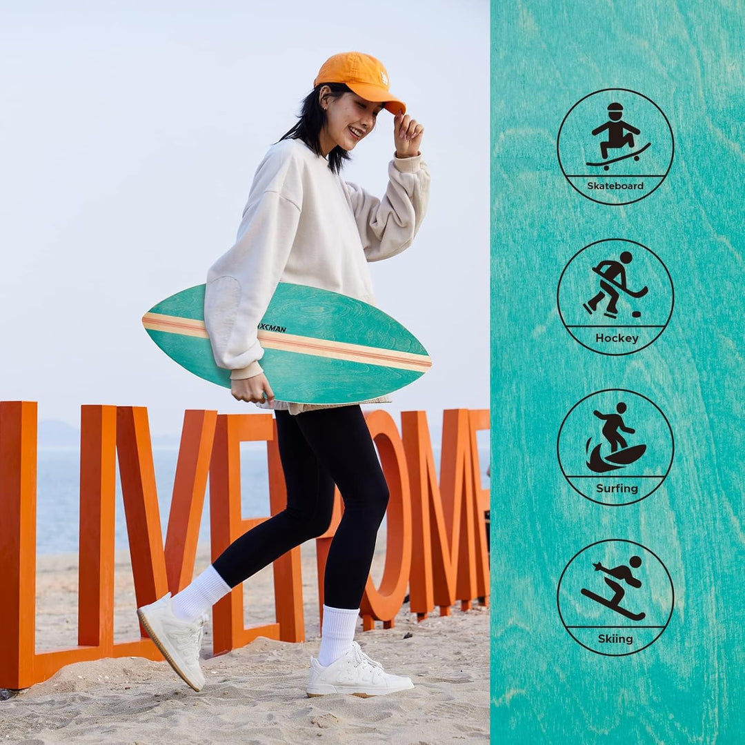 XCMAN Surf Balance Board Trainer Mit Rolle - Stabilitätstrainer Für Erwachsene Und Kinder, Zum Surfe