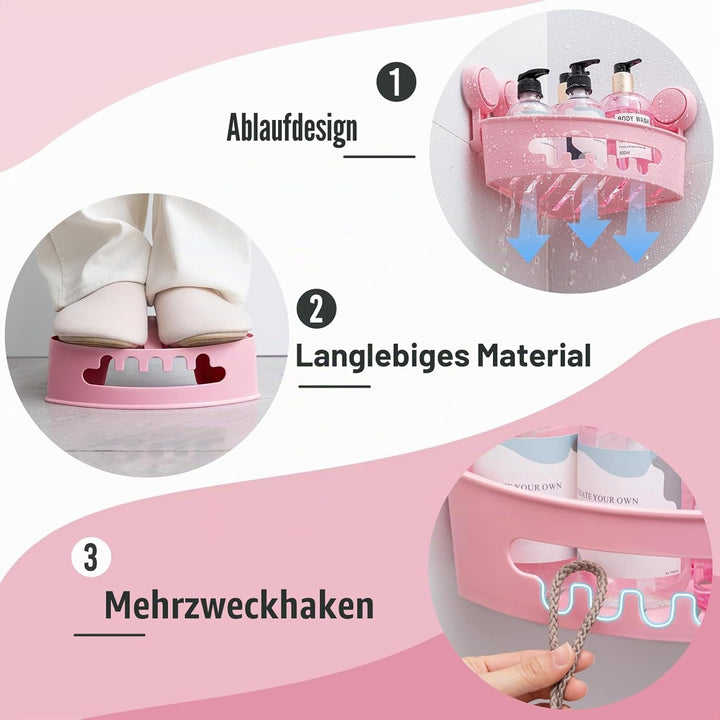 TAILI Eckregal Hängend Duschablage Ecke Saugnapf ohne Bohren Duschorganizer Duschregal Saugnäpfe Dus