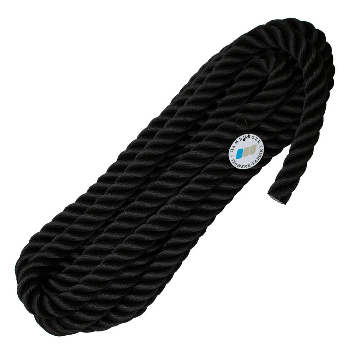 Handlaufseil/Absperrseile - 30mm -Soft Touch - 4fach geschlagen Farbe: schwarz - 8 Meter, 8 Meter