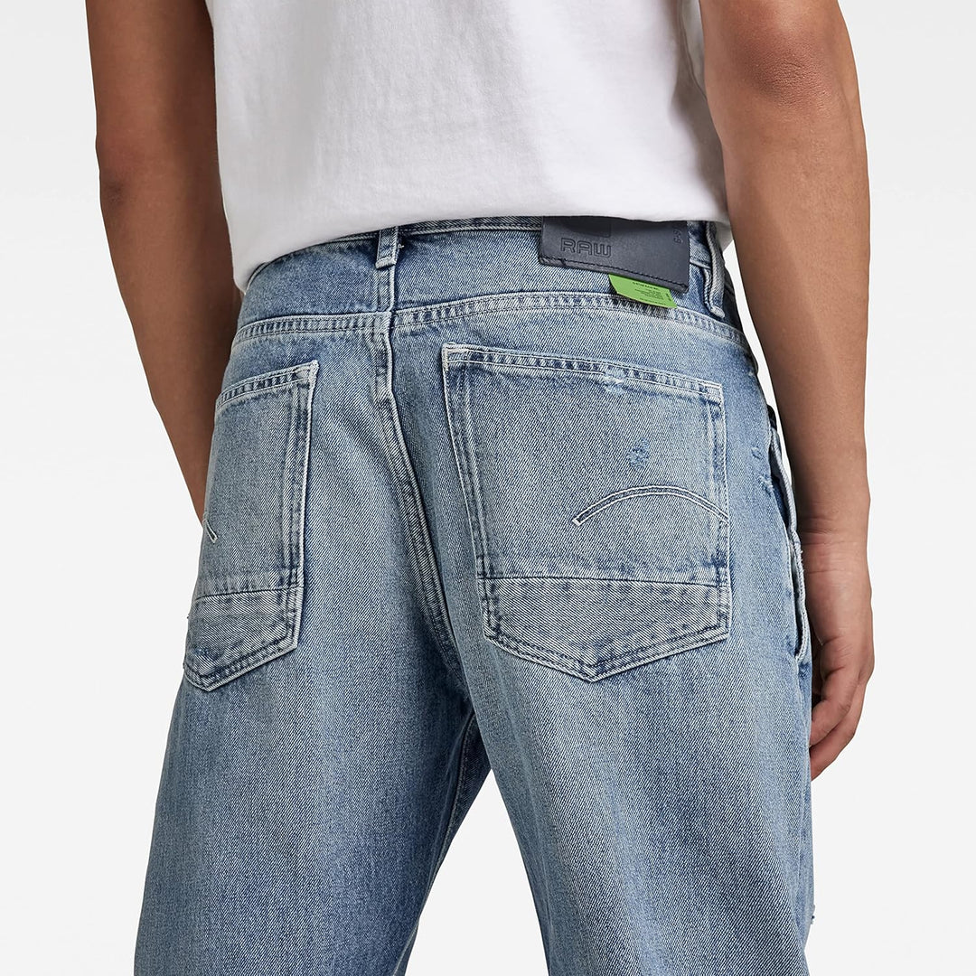 G-STAR RAW Herren A-STAQ Tapered Jeans, 27W / 32L Blau (Sun Faded Air Force Blue Destroyed)