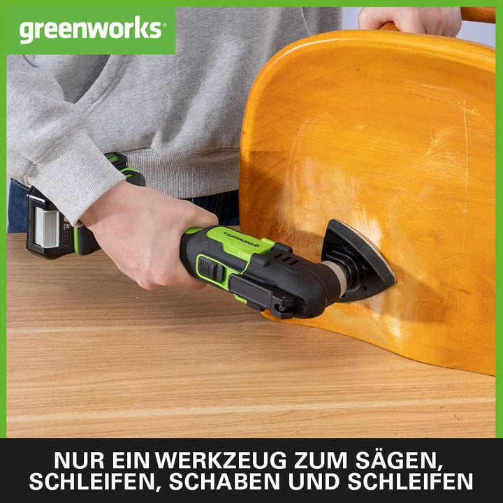 Greenworks 24V Multifunktionswerkzeug G24MT (Li-Ion 24V 18000 Schwingungen pro Minute 3° Oszillation