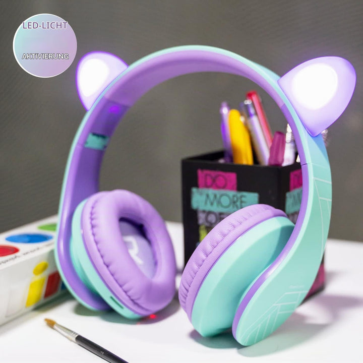 Kinder Kopfhörer, PowerLocus KinderKopfhörer Bluetooth mit 85dB Lautstärkebegrenzung, Faltbar mit Tr