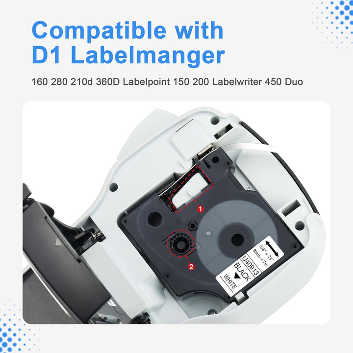 UniPlus 5x Kompatibel Etikettenband als Ersatz für Dymo D1 40913 S0720680 für Dymo LabelManager 160