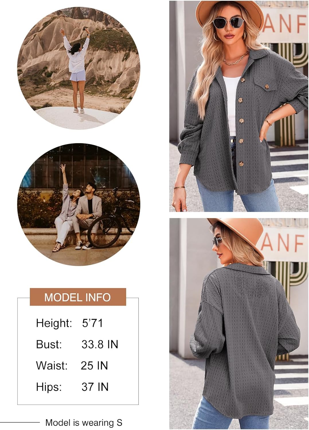 Dokotoo Bluse Damen Musselin Langarmshirt Baumwolle Lässig Oberteile Hemd Langarm Einfarbig Tops Far