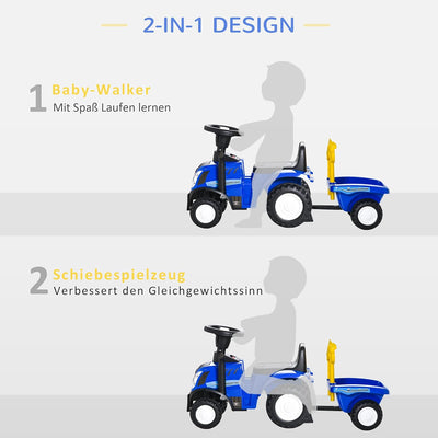 HOMCOM Kinder Rutschauto New Holland Rutscherfahrzeug Kinderauto Kinderfahrzeug Klassische Auto Lauf