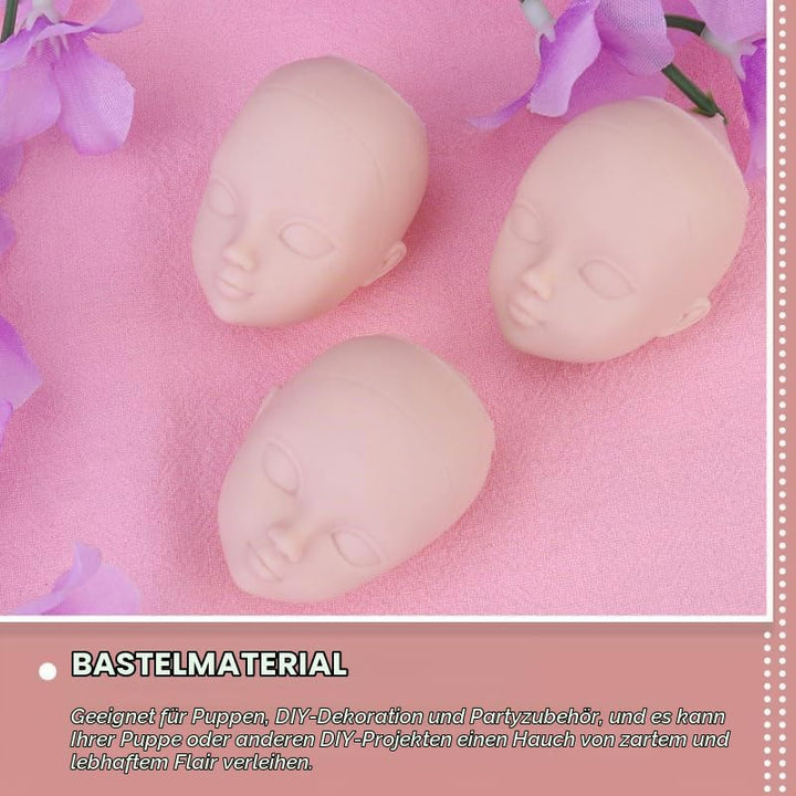 Beavorty Puppenkopf 5X3X3Cm Zum Üben Von Make-up Und Basteln Mini Diy Puppengesicht Für Kreative Kin