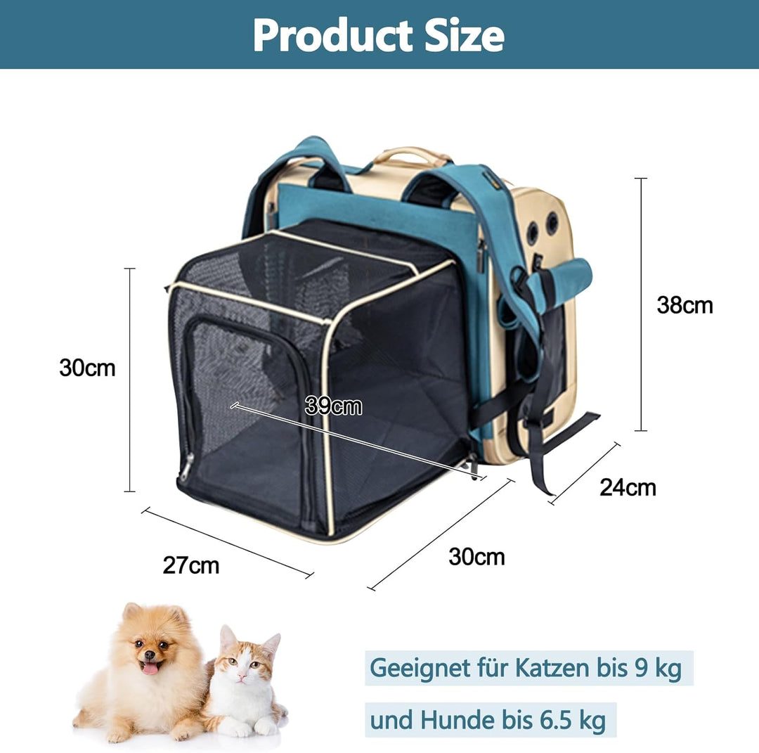 Galatée Erweiterbarer Haustierrucksack, Flugzeugzugelassener Haustierrucksack Für Katzen Und Kleine