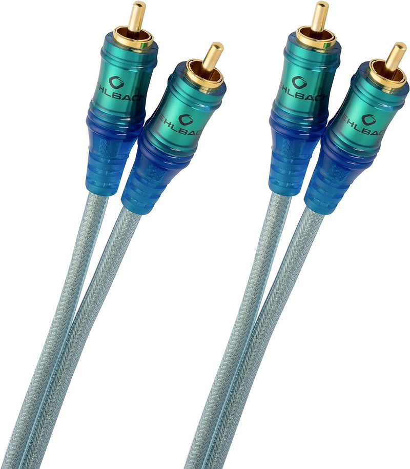 Oehlbach Ice Blue Cinch Kabel 3m - Audio Kabel für Plattenspieler, Heimkino, und HiFi Anlage - 2-Fac