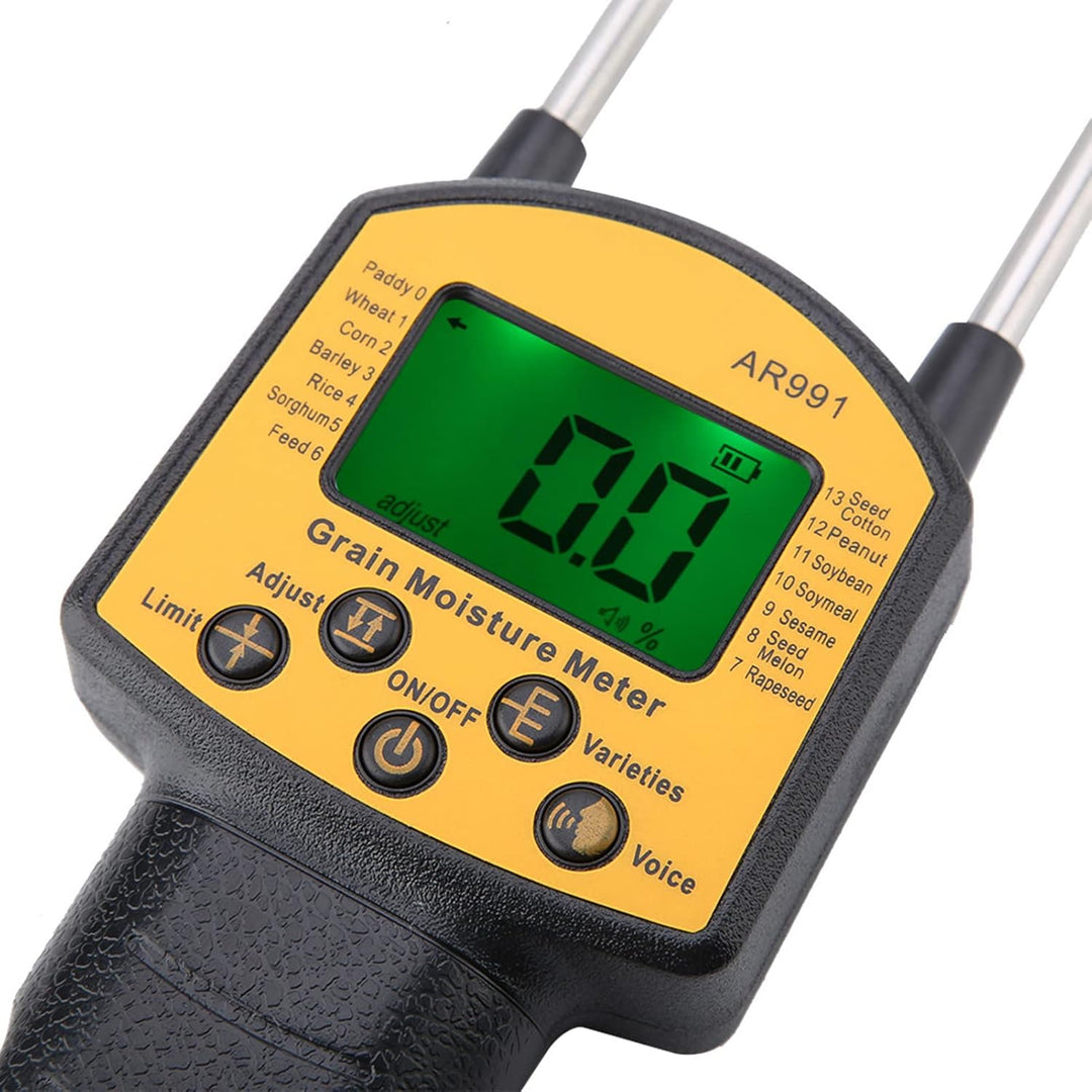 Getreidefeuchtemessgerät, Ar991 Digitaler LCD-Getreidefeuchtetester für Weizen, Mais, Reis, Erdnuss,