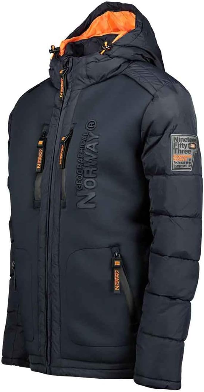 Geographical Norway Beachwood Men - Winterjacke Hooded Herren Parka - Warme Daunenjacken Steppjacke