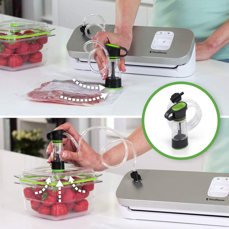 Kompaktes Vakuumiergerät von FoodSaver mit Handheld-Vakuumierer | 1 kleine Rolle & 5 kleine Vakuumie