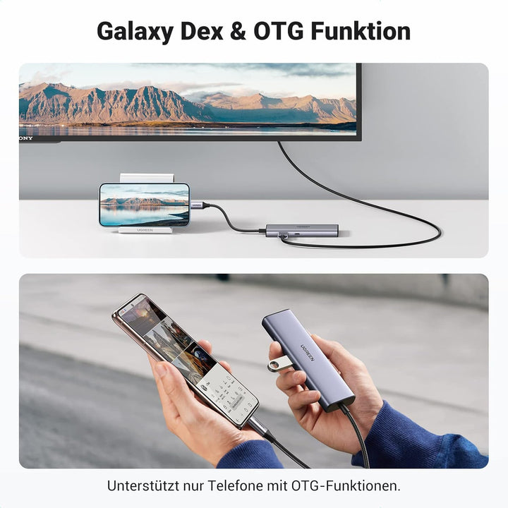 UGREEN USB C Hub 7 in 1 Docking Station mit 4K 30Hz HDMI, PD100W, 5Gbps USB 3.0 Anschlüssen, SD/TF K