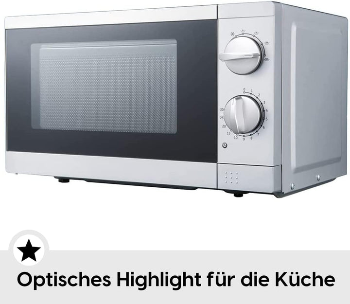 PKM Stand Unterbau Mikrowelle I 700W Mikrowellenleistung I 17L Garraum I 6 Leistungsstufen I Auftauf