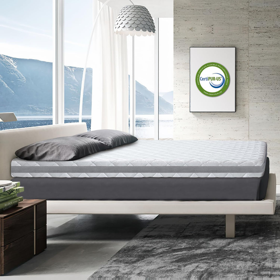BedStory Gel Topper 90x200cm H3/H4 aus 10cm Höhe Kaltschaumkern, atmungsaktive 3D-Netz Bezug, Bequem