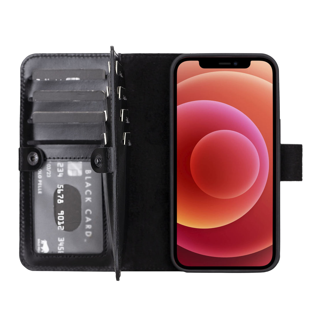 Solo Pelle Lederhülle kompatibel für iPhone 13 in 6.1 Zoll abnehmbare Hülle (2in1) Harvard Double in