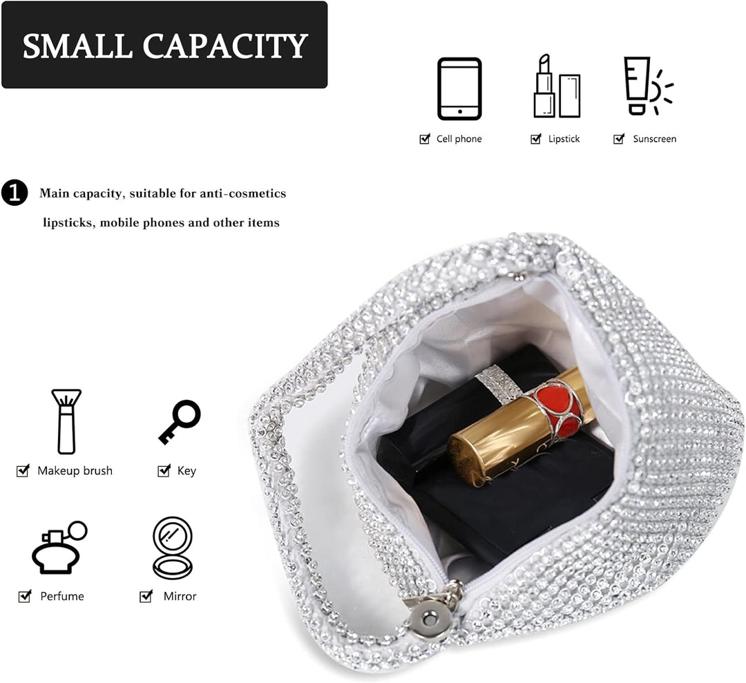 CORIOS Dreieckige Abendtasche Damen Unterarmtasche Shiny Strass Handtasche Diamant Clutch Bag Klein