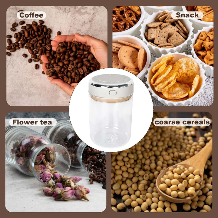 Kaffeedose 1100ml aus Borosilikatglas – Luftdichter Vakuum Kaffeebehälter mit CO₂-Ventil, Aromadose