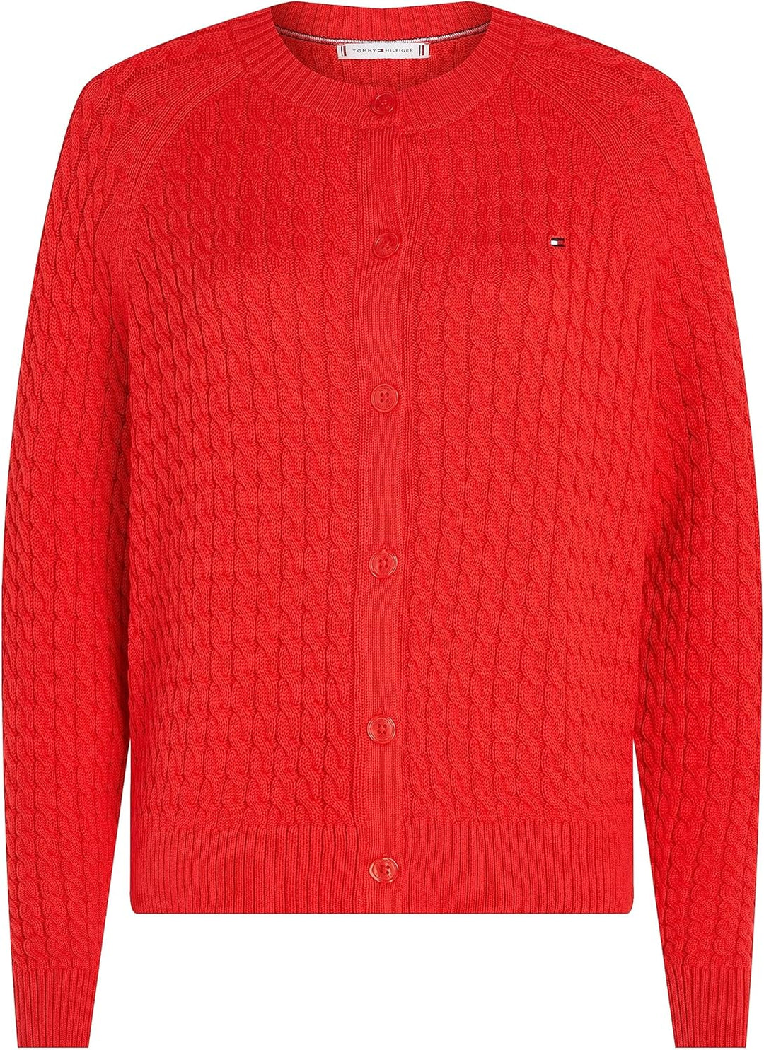 Tommy Hilfiger Damen Strickjacken, L Orange (Fireworks)
