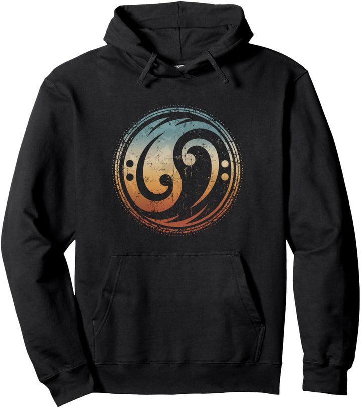 Bassgitarre Bassschlüssel Yin Yang Vintage für Bassist Pullover Hoodie