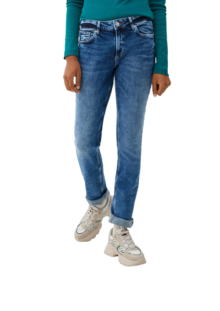 QS Damen Jeans, Fit: Catie Slim Leg 34W / 36L Blau, 34W / 36L Blau