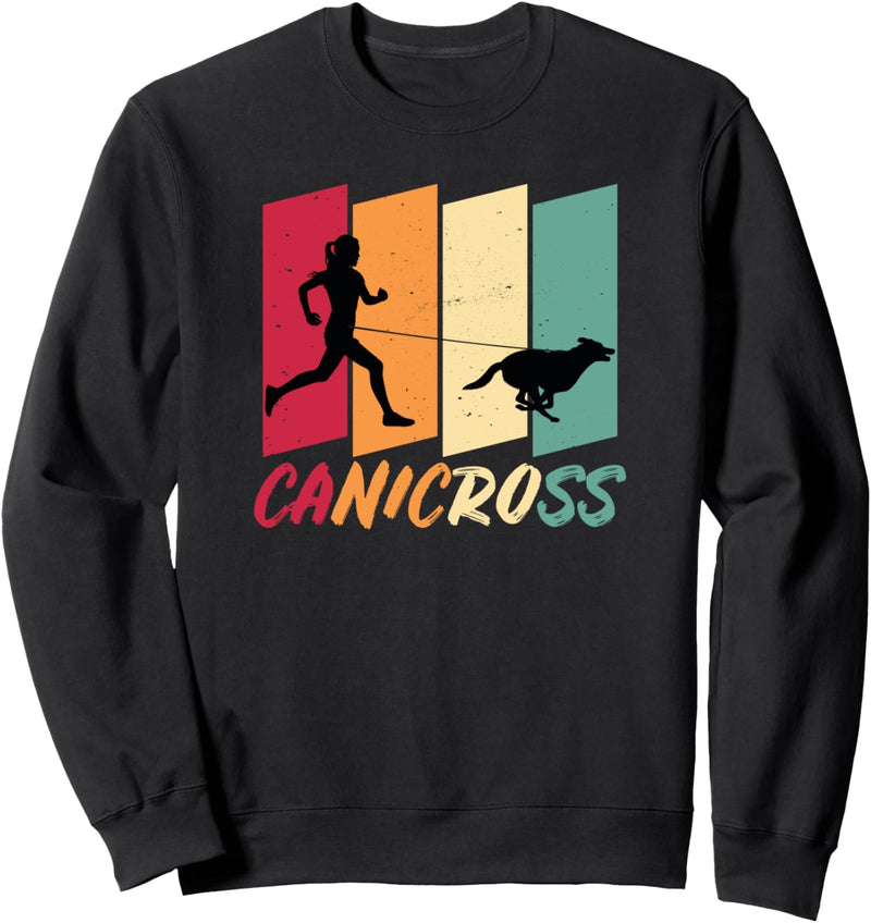 Canicross Hund Sport Laufen Fitness Retro Stil Addicted Sweatshirt